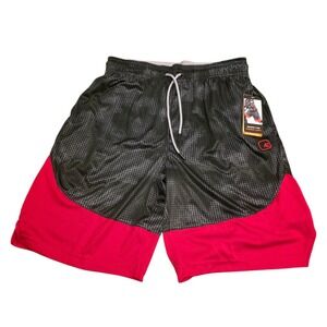 AND1 Mens Basketball Shorts Black Varsity Red All Over Print ANM251SH01 New